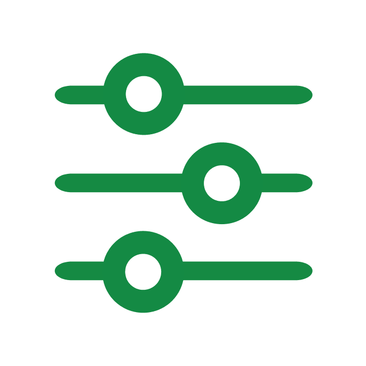 a gif of 3 circles sliding along 3 lines, representing globalmeet's webcast customization options