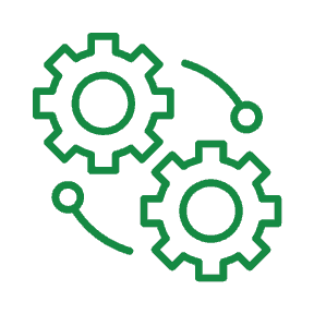 a gif of two gears turning, representing globalmeet's webcast integrations