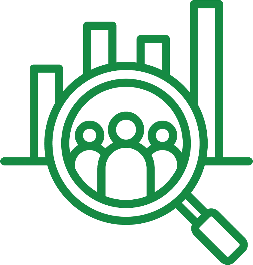 An icon representing GlobalMeet's audience reporting features