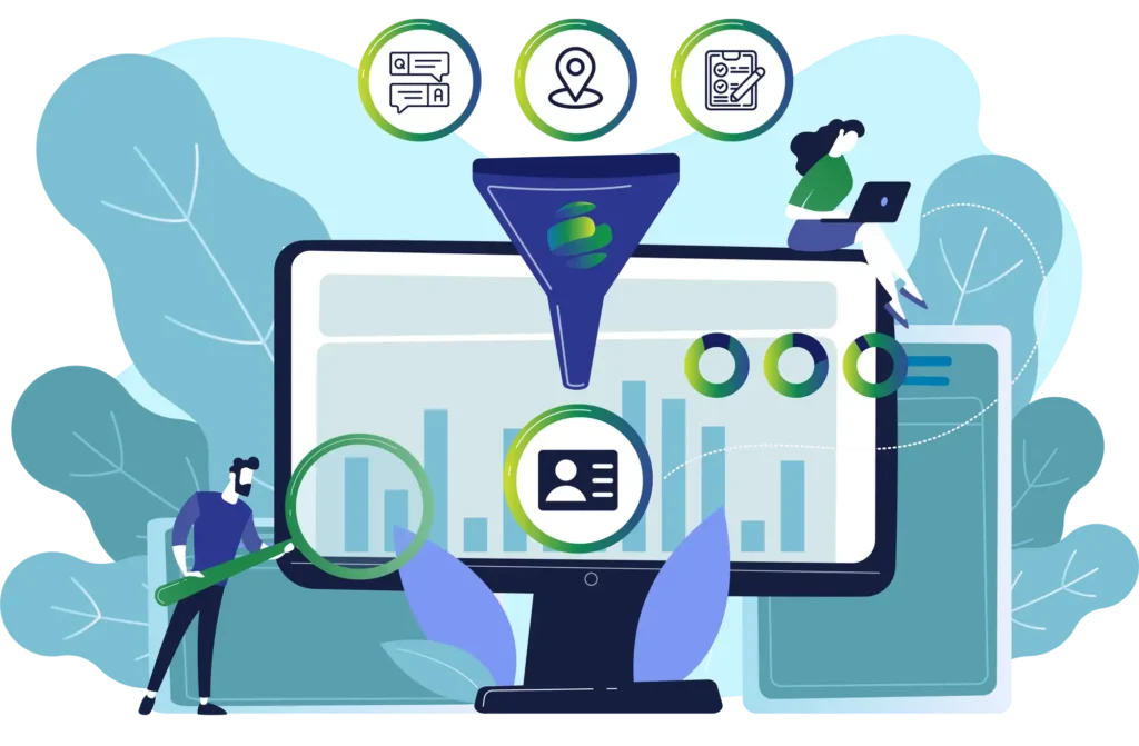 illustration representing GlobalMeet's Data and CRM integration features