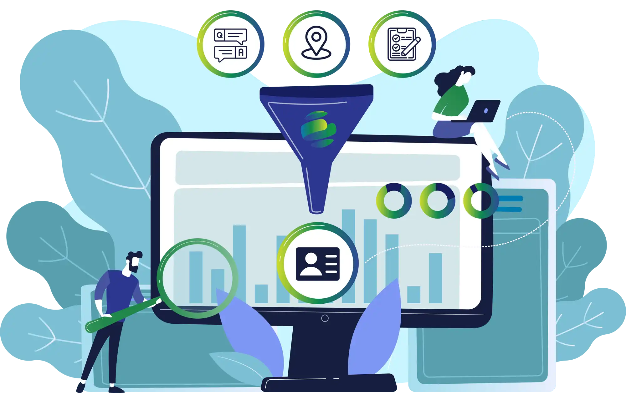 illustration representing GlobalMeet's Data and CRM integration features