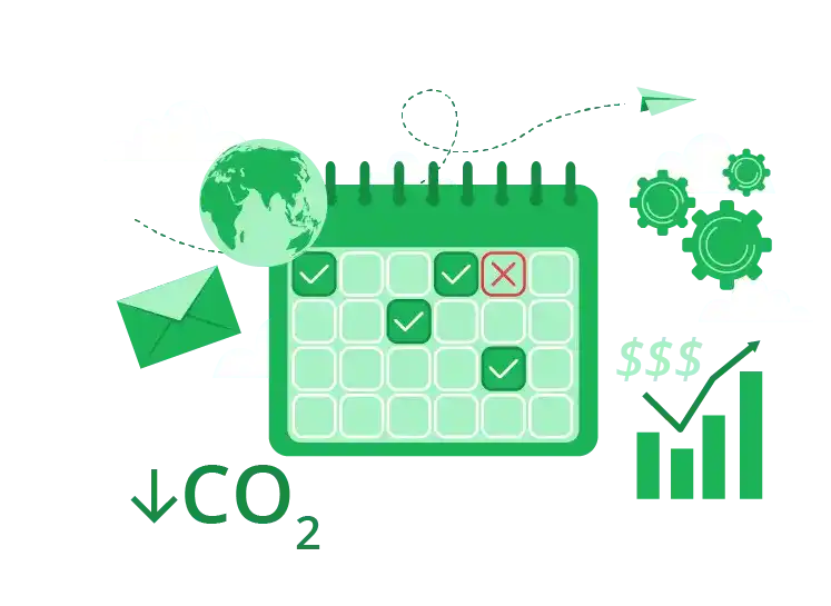 illustration representing sustainable events on globalmeet