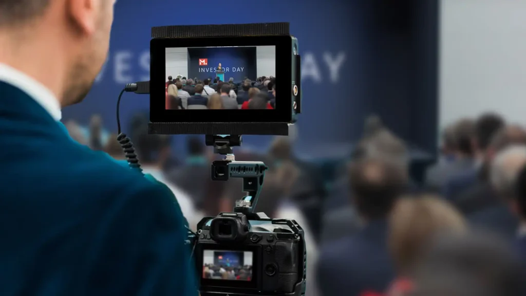 mockup image of a globalmeet virtual event producer using globalmeet for regfd investor conference broadcasting