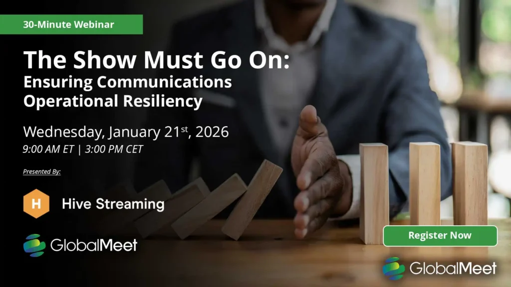 graphic promoting The Show Must Go On: Ensuring Communications Operational Resiliency 30 minute webinar