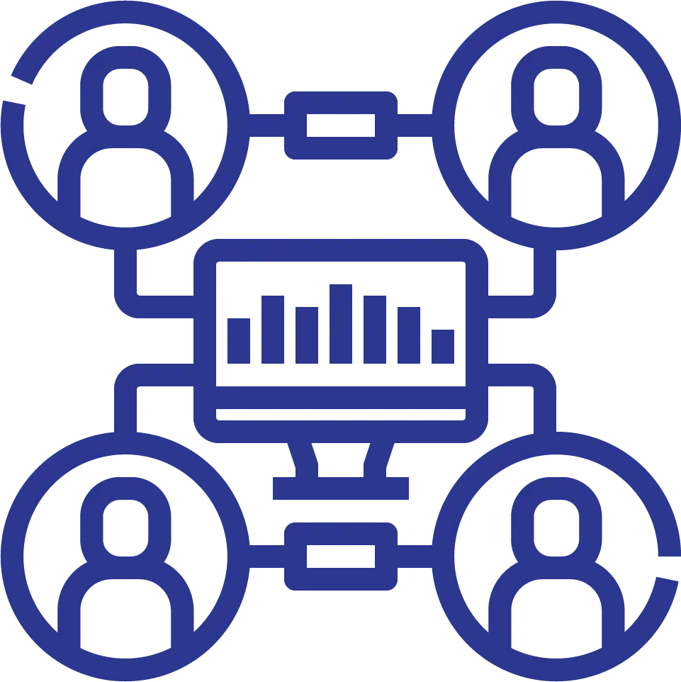 An icon representing GlobalMeet's third party data functionality for event metrics